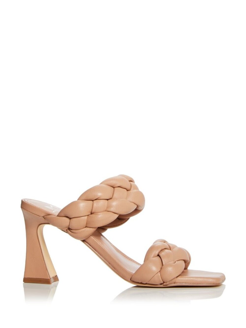 NWOT Marc Fisher Braided Two-Band Tan Slide Block Heels Size 7.5